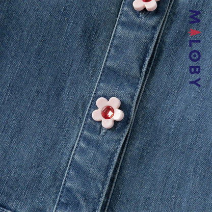 Robe en Jean manches longues enfant fille - bleu denim