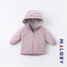 Charger l&#39;image dans la galerie, Parka à capuche enfant fille- Violet -robes et ensembles pour filles, bébés et garcons - MALOBY
