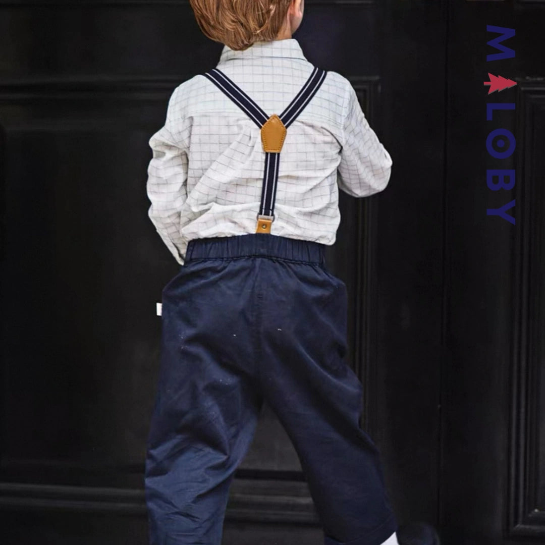 Ensemble cérémonie pantalon+ chemise à carreaux enfant garçon -Bleu -robes et ensembles pour filles, bébés et garcons - MALOBY