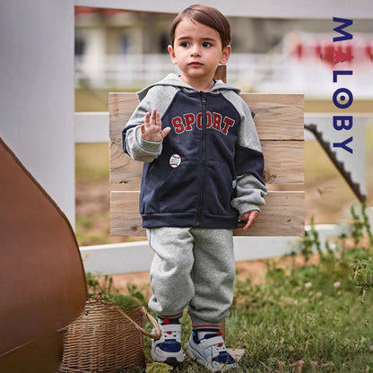Ensemble sport 2 pièces enfant garçon-Marine -robes et ensembles pour filles, bébés et garcons - MALOBY