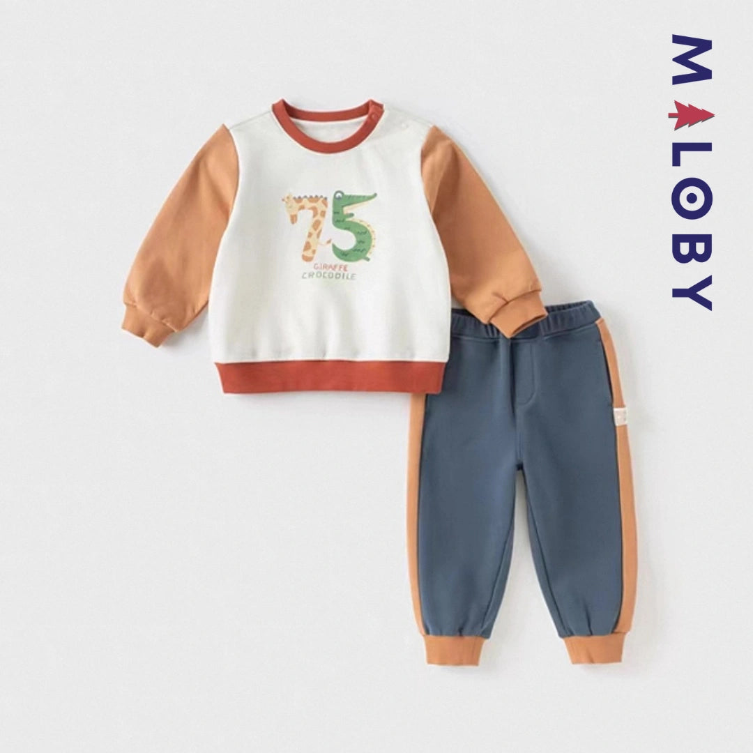 Ensemble sport sweat-shirt+ jogging enfant garçon -Beige -robes et ensembles pour filles, bébés et garcons - MALOBY