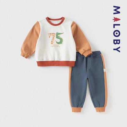 Ensemble sport sweat-shirt+ jogging enfant garçon -Beige -robes et ensembles pour filles, bébés et garcons - MALOBY