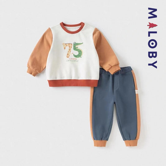 Ensemble sport sweat-shirt+ jogging enfant garçon -Beige -robes et ensembles pour filles, bébés et garcons - MALOBY