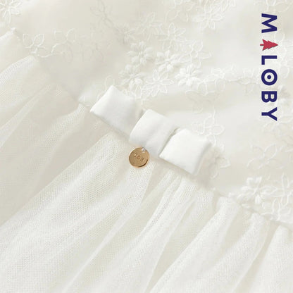 Robe haute couture de cérémonie enfant fille -Blanc