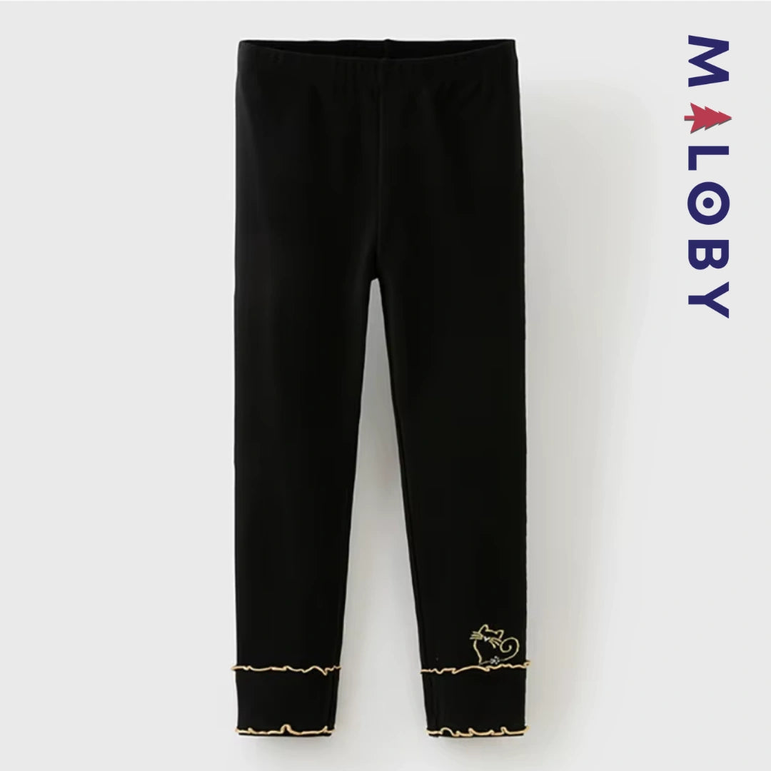 Leggings pantalon antibactérien et anti-acariens enfant fille -Noir