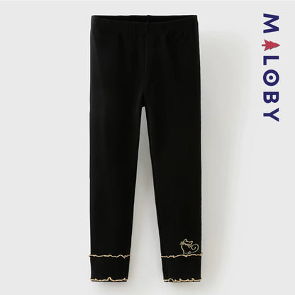 Leggings pantalon antibactérien et anti-acariens enfant fille -Noir