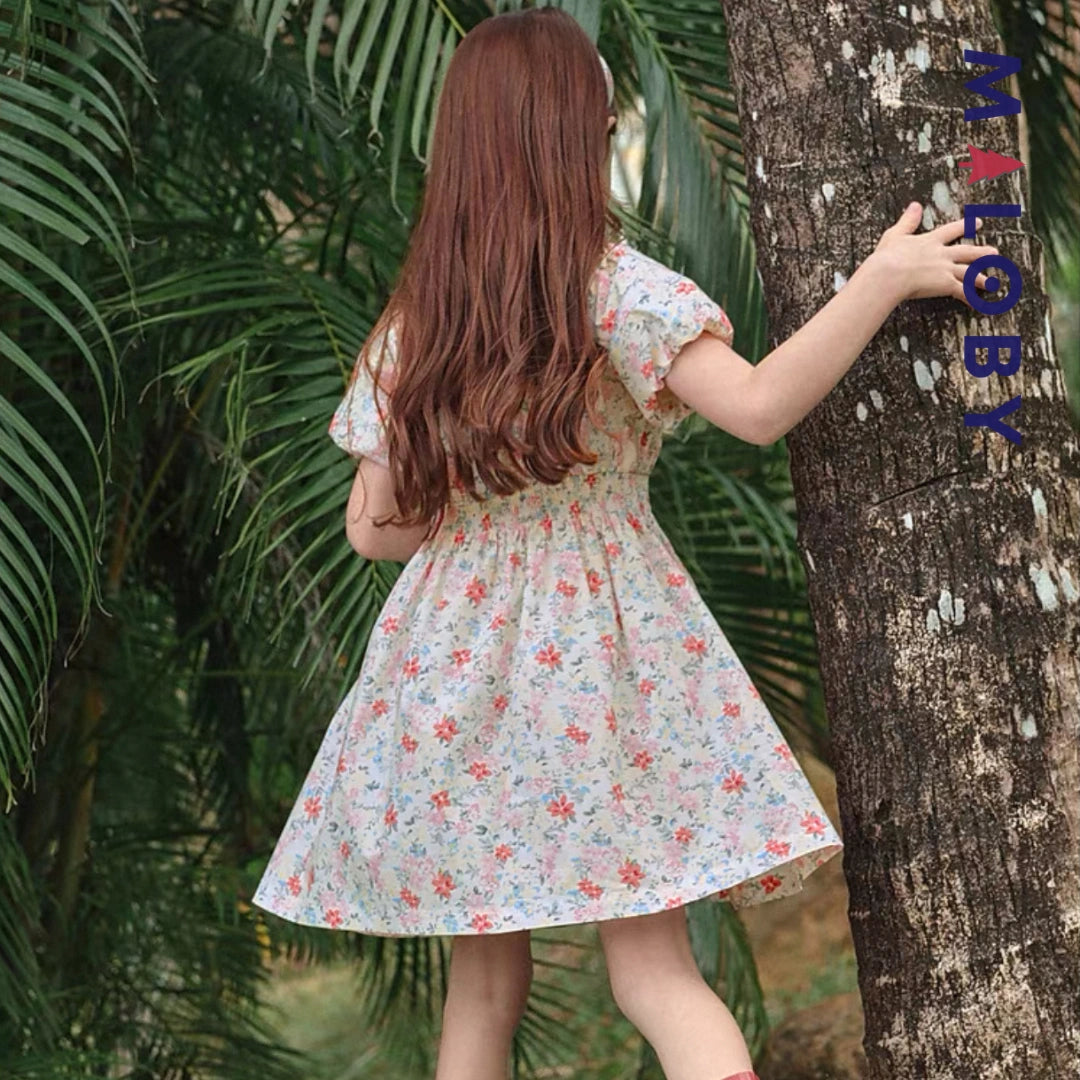 Robe fleurie manches courtes enfant fille- Floral
