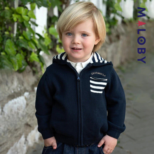 Gilet zippé à capuche enfant garçon - bleu -robes et ensembles pour filles, bébés et garcons - MALOBY