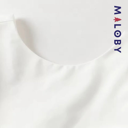 Robe princesse pour cérémonie à jupe plissée fille- Ivoire