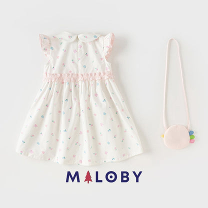 Ensemble Robe +sac petit poisson- Rose imprimé -robes et ensembles pour filles, bébés et garcons - MALOBY