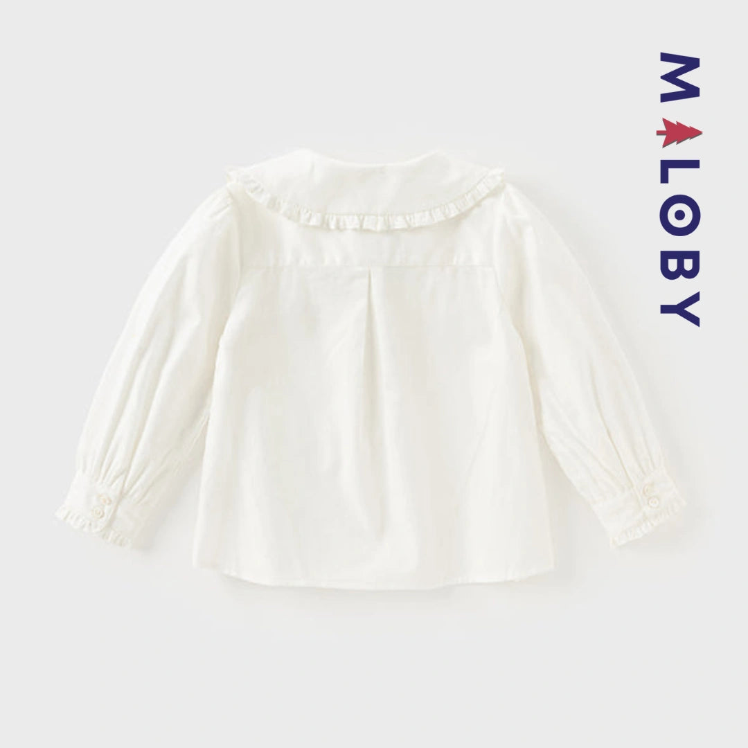 Chemise à nœud enfant fille - Blanc -robes et ensembles pour filles, bébés et garcons - MALOBY