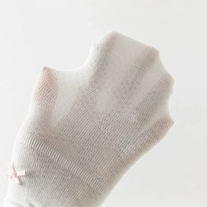 Chaussettes mi- mollet en maille enfant fille -Blanc