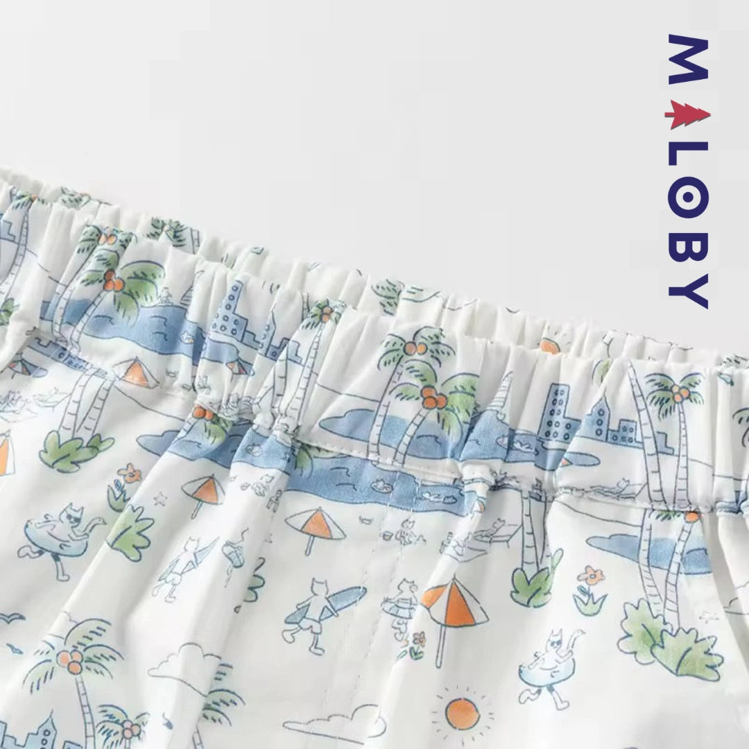 Ensemble Eté 2 Pièces t-shirt+short enfant garçon -Bleu ciel