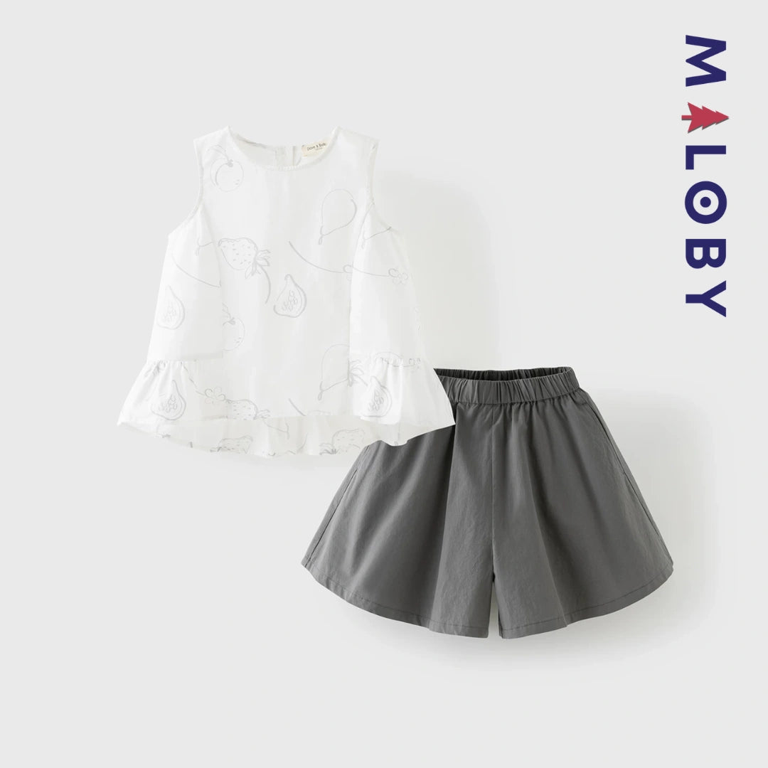 Ensemble 2 pièces Élégance Nature enfant fille -Blanc/gris