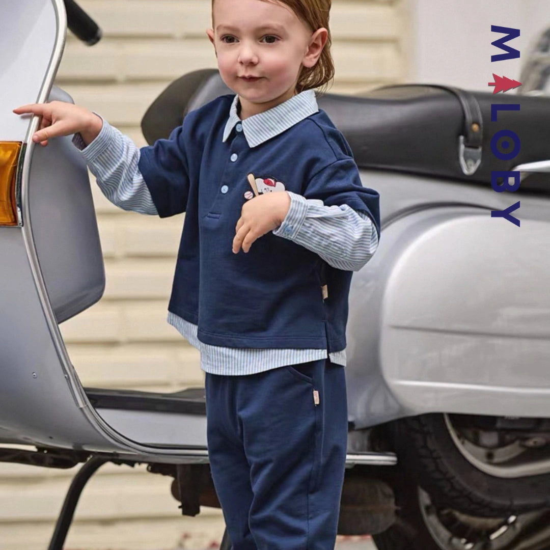 Ensemble 2 pièces enfant garçon -Marine -robes et ensembles pour filles, bébés et garcons - MALOBY