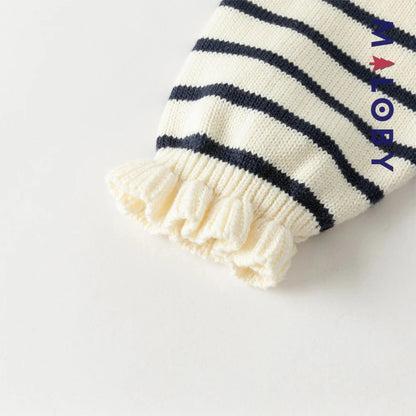 Robe pull style marin enfant fille -marine