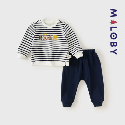 Ensemble 2 pièces sweat+pantalon enfant garçon - rayé -robes et ensembles pour filles, bébés et garcons - MALOBY