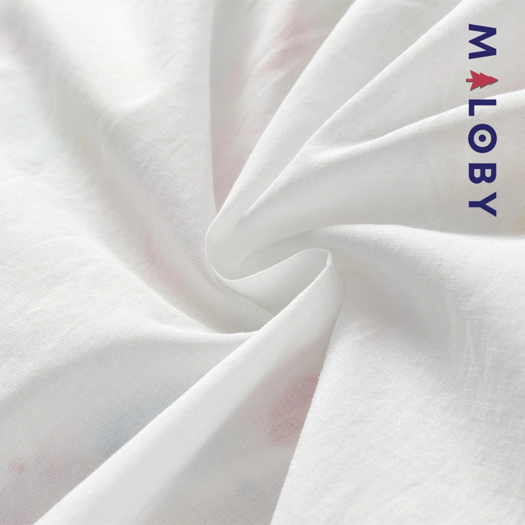 Robe d'été imprimée enfant fille -blanc imprimé -robes et ensembles pour filles, bébés et garcons - MALOBY
