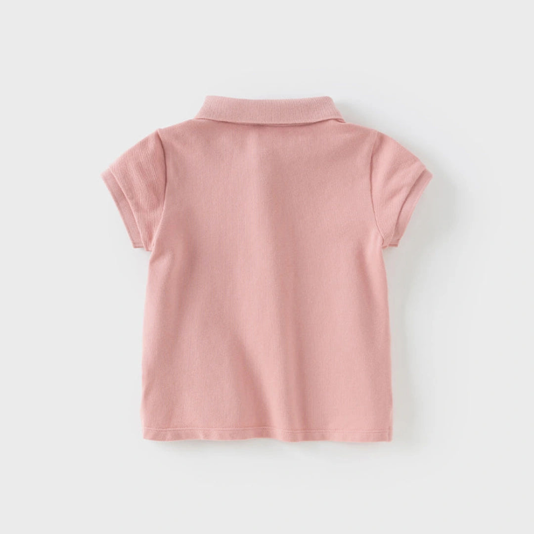 T-shirt polo d'Eté manches courtes enfant fille -Rose/Violet