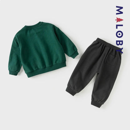 Ensemble sport sweat-shirt+ jogging enfant garçon -Vert -robes et ensembles pour filles, bébés et garcons - MALOBY