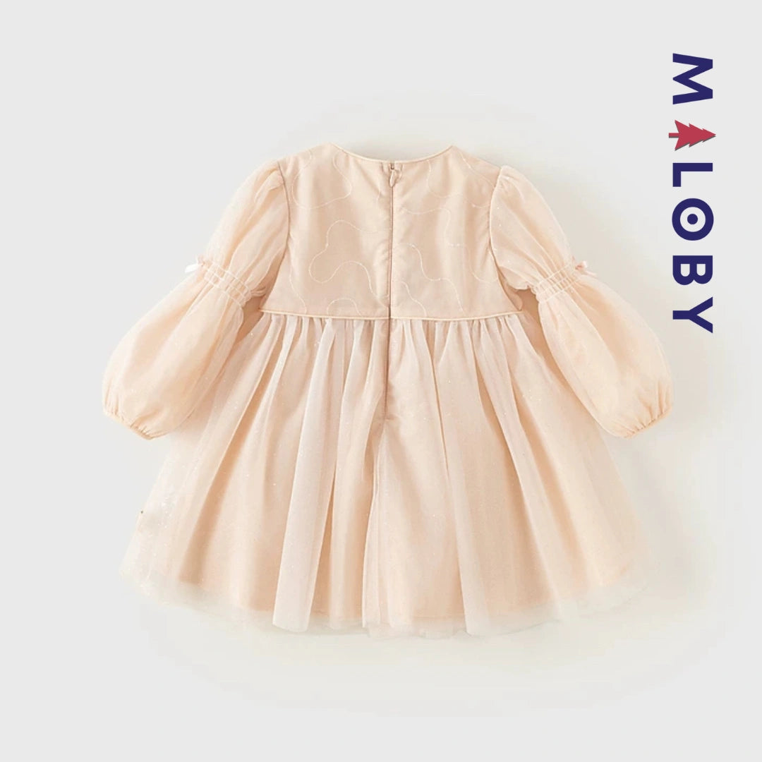 Robe de fête en voile enfant fille - Rose pâle -robes et ensembles pour filles, bébés et garcons - MALOBY