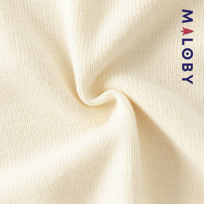 Pull en maille motifs cœurs enfant fille- Rouge / Beige