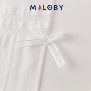 Collant fins à nœuds enfant fille- blanc -robes et ensembles pour filles, bébés et garcons - MALOBY