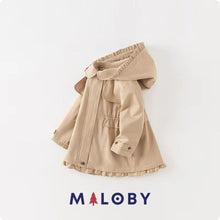 Charger l&#39;image dans la galerie, Trench à capuche enfant fille - beige -robes et ensembles pour filles, bébés et garcons - MALOBY
