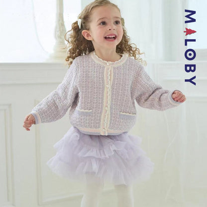 Ensemble style chanel jupe + Cardigan -Violet