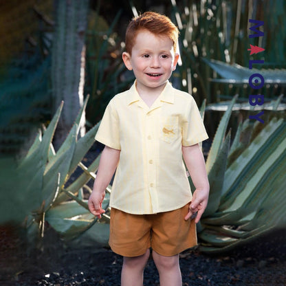Ensemble Été 2 Pièces chemise+short - Jaune