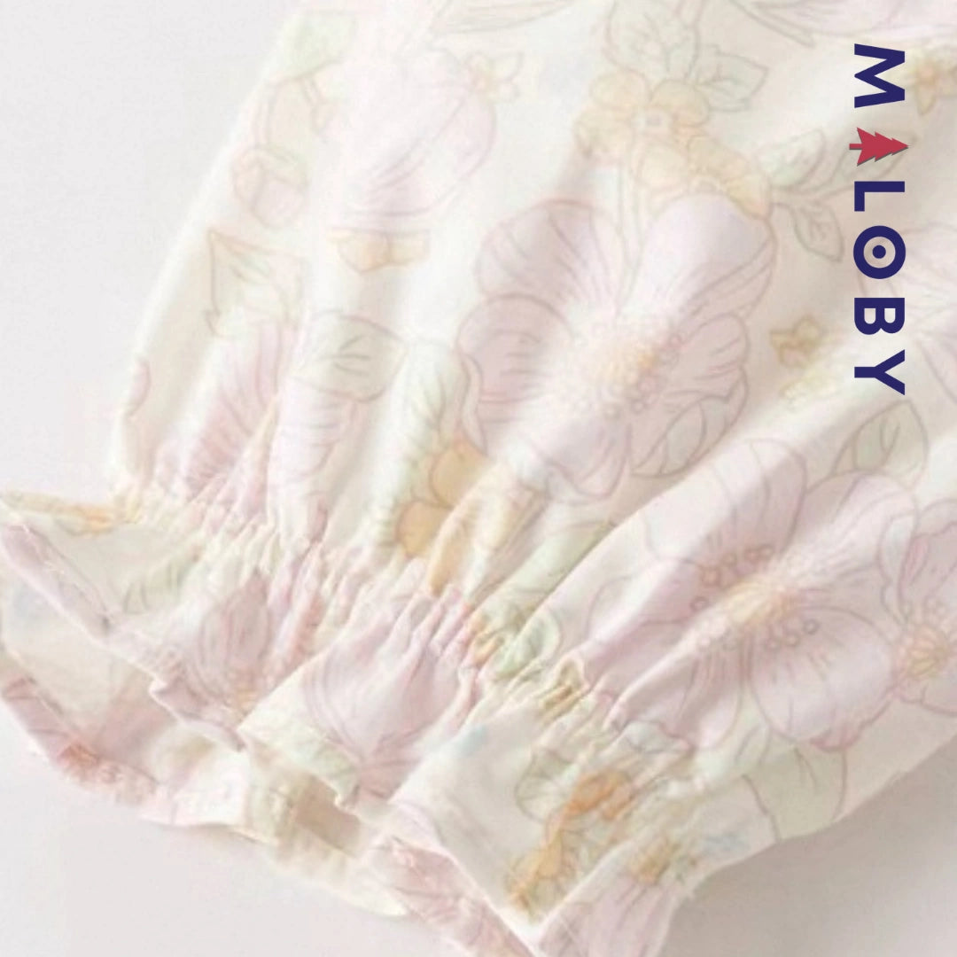 Robe longue motifs fleuris enfant fille -Floral -robes et ensembles pour filles, bébés et garcons - MALOBY