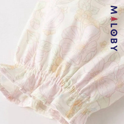 Robe longue motifs fleuris enfant fille -Floral -robes et ensembles pour filles, bébés et garcons - MALOBY