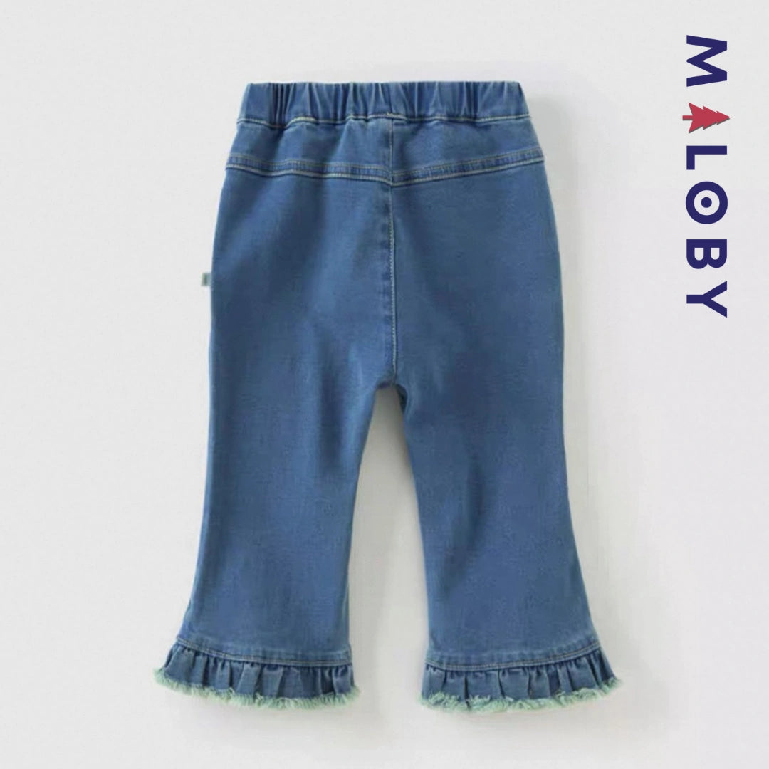 Jean à base volontée enfant fille-Bleu -robes et ensembles pour filles, bébés et garcons - MALOBY