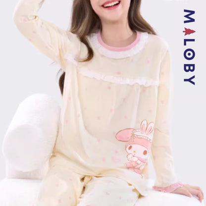 Ensemble Pyjama 2 pièces en coton enfant fille -Rose -robes et ensembles pour filles, bébés et garcons - MALOBY
