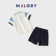 Charger l&#39;image dans la galerie, Ensemble sport polo + short- enfant Garçon- Bleu/Blanc -robes et ensembles pour filles, bébés et garcons - MALOBY
