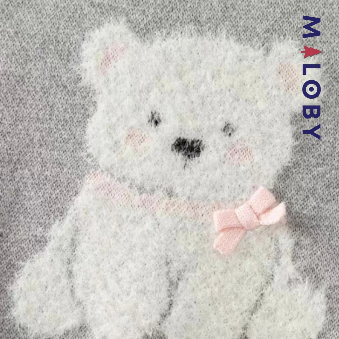 Gilet tricoté sans manches enfant fille -Gris -robes et ensembles pour filles, bébés et garcons - MALOBY