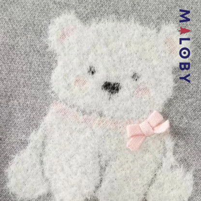 Gilet tricoté sans manches enfant fille -Gris -robes et ensembles pour filles, bébés et garcons - MALOBY