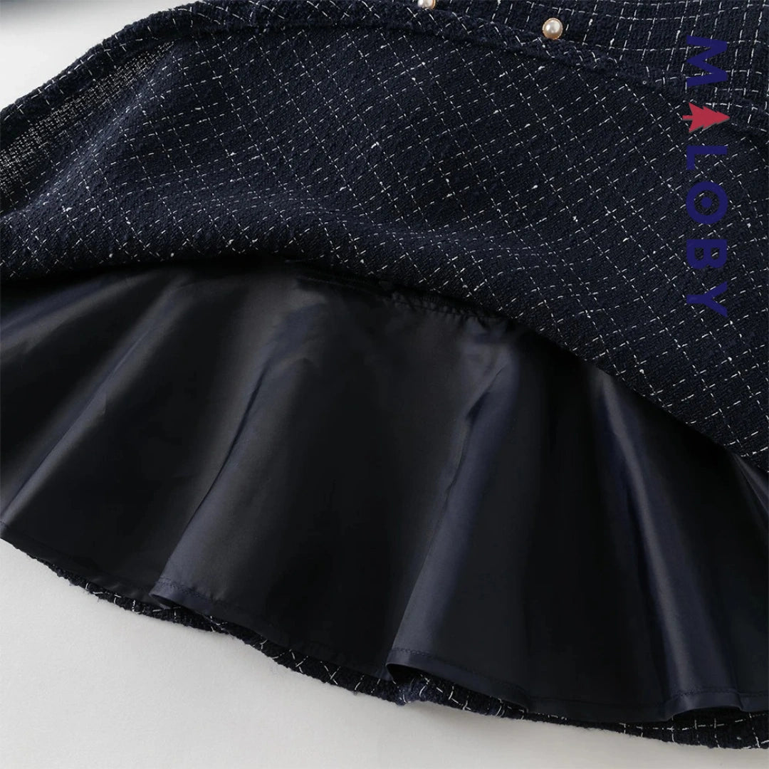 Robe à carreaux effet 2 en 1 enfant fille- bleu -robes et ensembles pour filles, bébés et garcons - MALOBY
