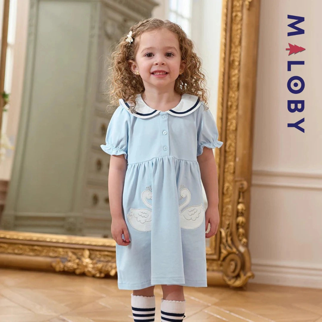 Robe style Marin enfant fille- bleu ciel -robes et ensembles pour filles, bébés et garcons - MALOBY