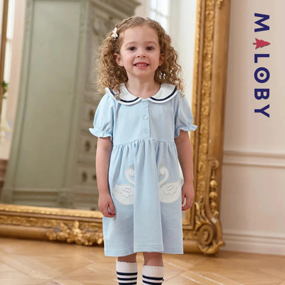 Robe style Marin enfant fille- bleu ciel -robes et ensembles pour filles, bébés et garcons - MALOBY