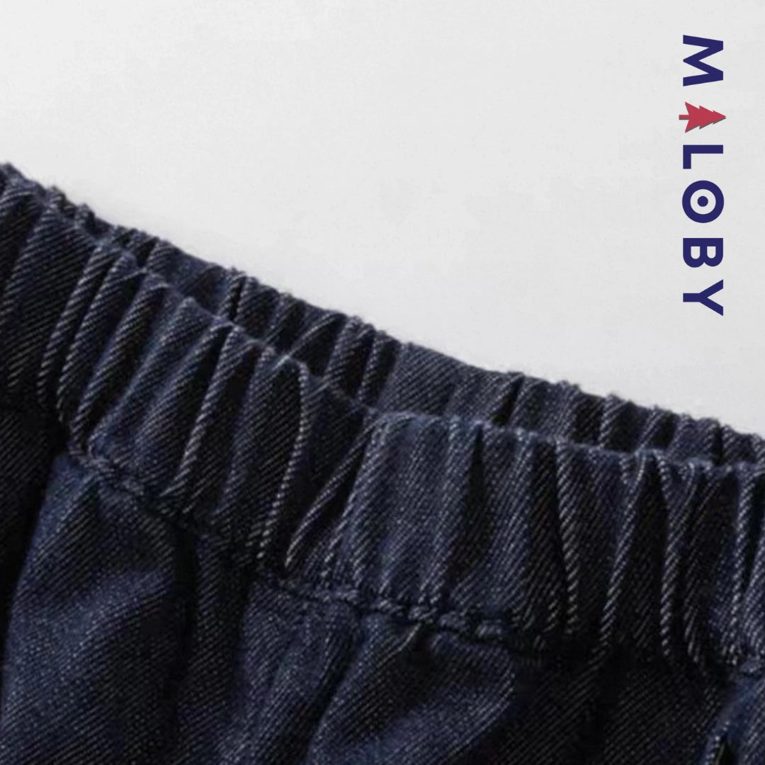 Pantalon battle en Denim décontracté enfant garçon-Marine -robes et ensembles pour filles, bébés et garcons - MALOBY