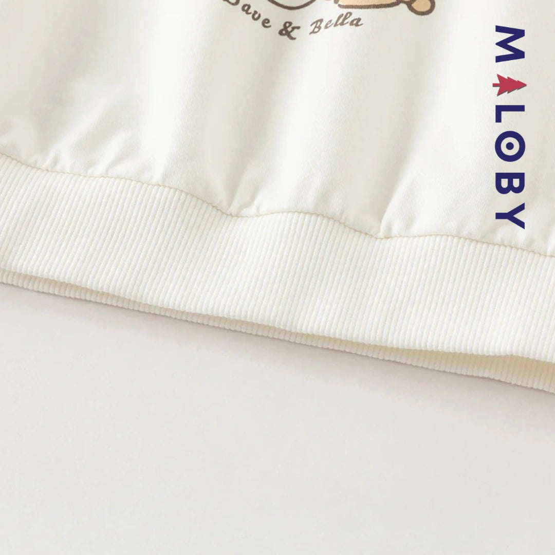 T-shirt à nœud manches longues enfant fille -Blanc -robes et ensembles pour filles, bébés et garcons - MALOBY