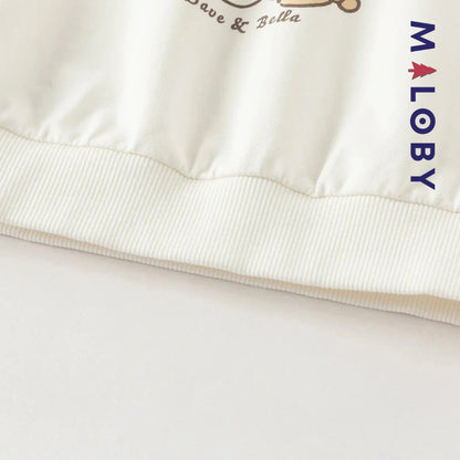 T-shirt à nœud manches longues enfant fille -Blanc -robes et ensembles pour filles, bébés et garcons - MALOBY
