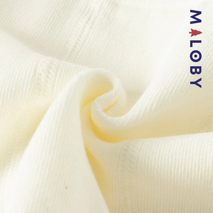 Collant côtelé avec papillons brodés enfant fille– Beige
