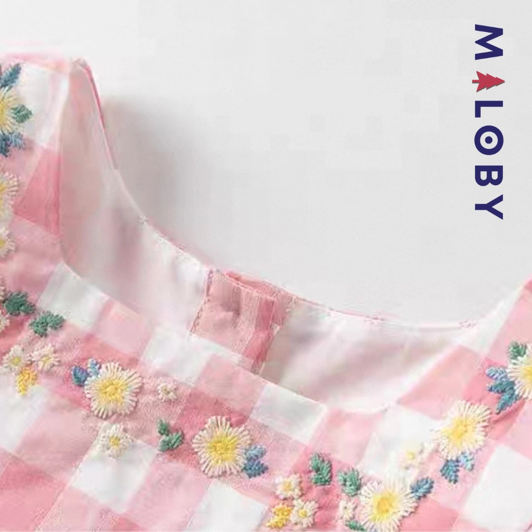 Ensemble  d'été Tunique+Short enfant fille -Carreaux