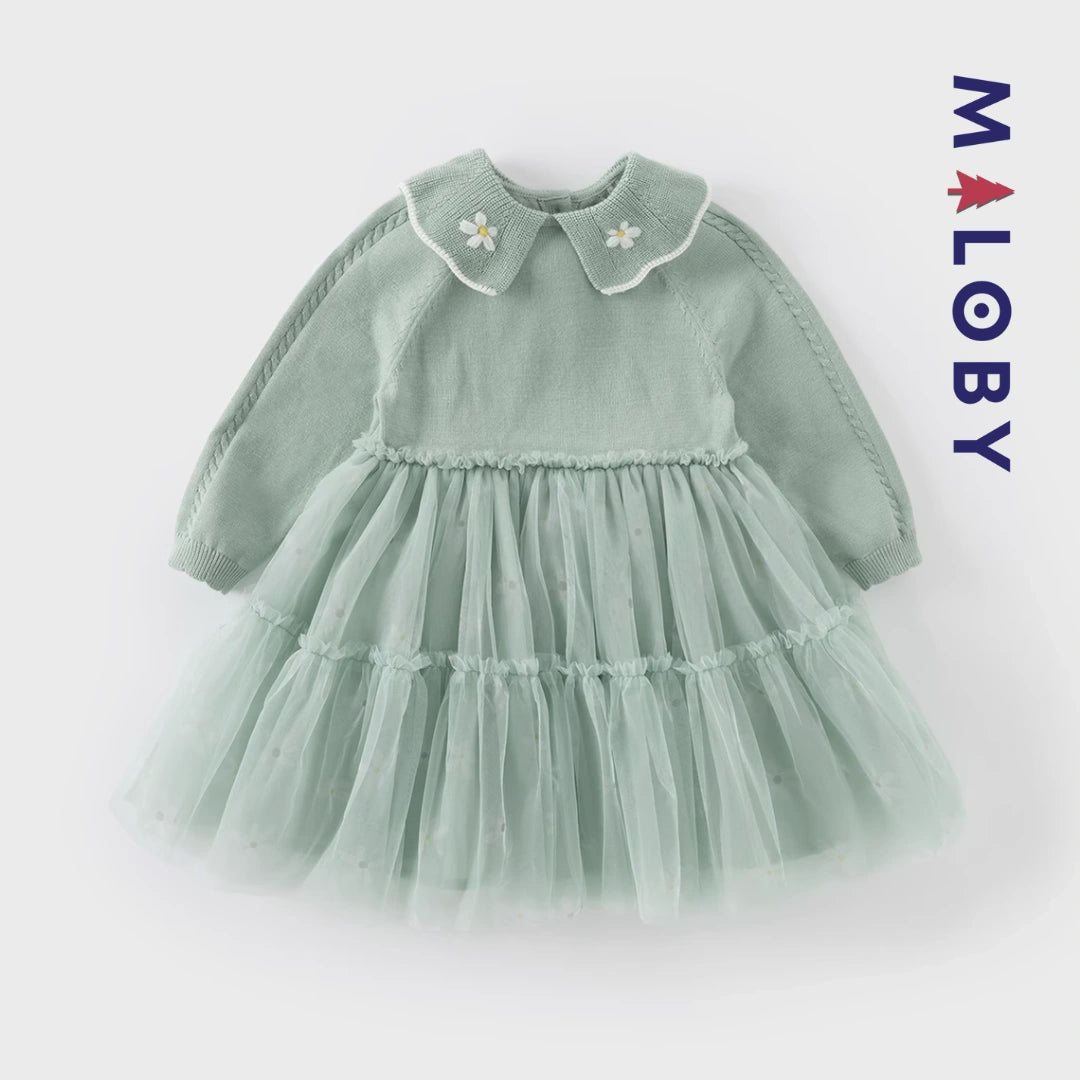 Robe cérémonie enfant fille - vert -robes et ensembles pour filles, bébés et garcons - MALOBY