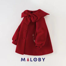 Charger l&#39;image dans la galerie, Manteau en lainage enfant fille - Rouge -robes et ensembles pour filles, bébés et garcons - MALOBY
