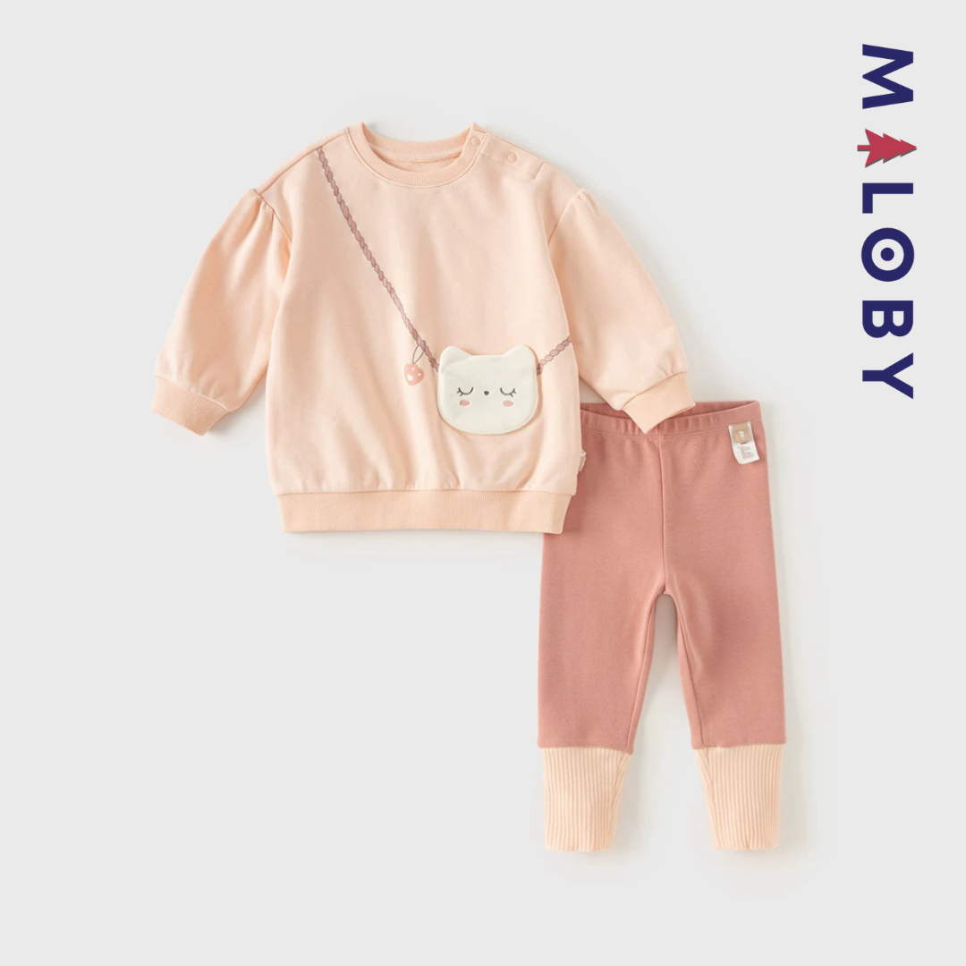 Ensemble Sweat et Legging enfant fille- Rose -robes et ensembles pour filles, bébés et garcons - MALOBY