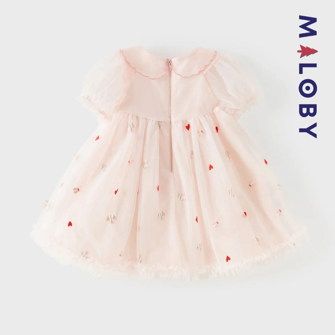 Ensemble Robe+sac pour cérémonie enfant fille- Rose
