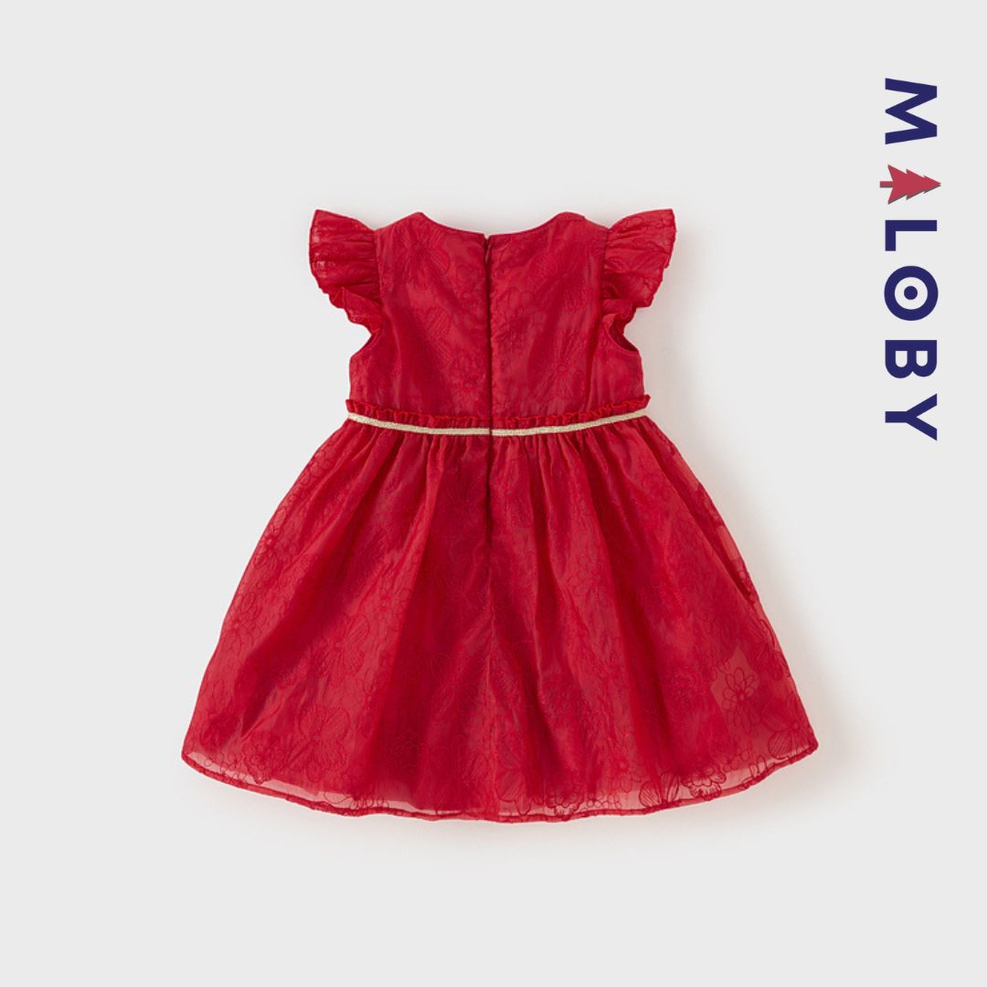 Robe d'Été brodée enfant fille - Rouge -robes et ensembles pour filles, bébés et garcons - MALOBY